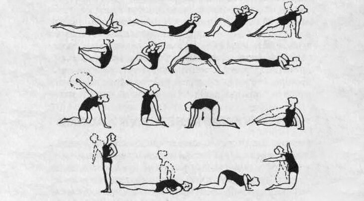 Idaraya adaṣe eka ti o ṣe iranlọwọ lati yọkuro lile àsopọ iṣan ni osteochondrosis thoracic